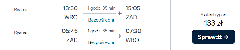 Zadar tanie loty